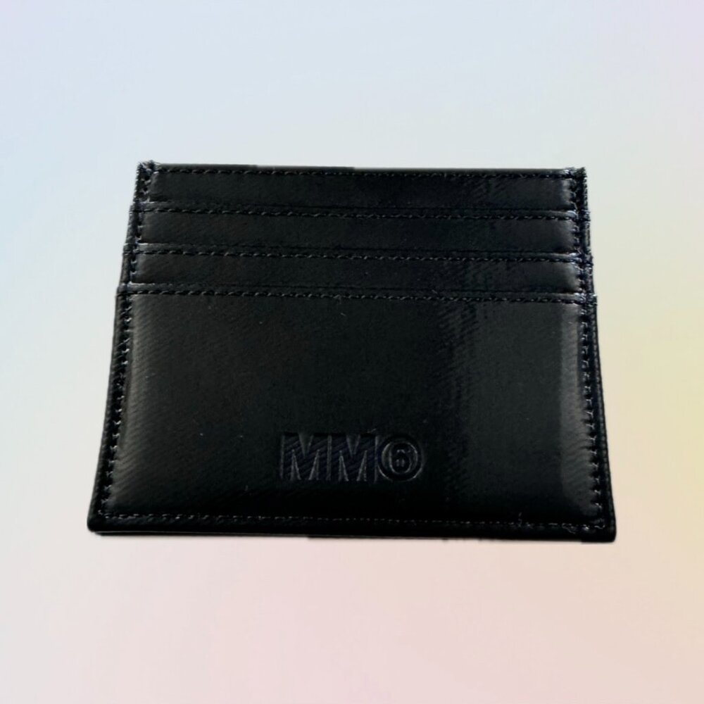 FREE SHIPPING! NWOT - MM6 - MAISON MARGIELA - Shiny Coated Card Holder - Black - Picture 2 of 6